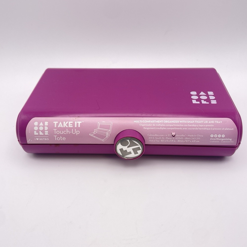 Caboodles Take It Touch‎ Up Cosmetic Makeup Organizer Pink 2 Tier W/Mirror